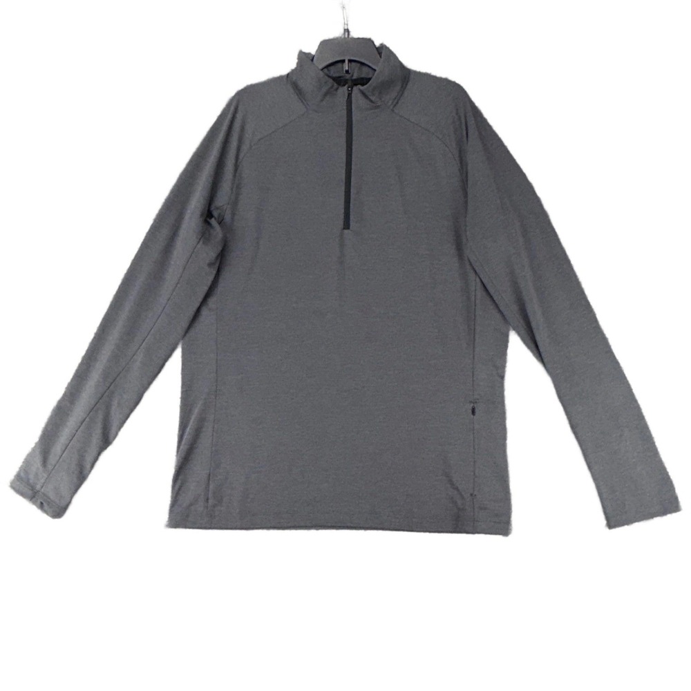 REI Co-Op Men's M Gray Half Zip Pullover Top Long Sleeve Utility Stretch Shirt‎